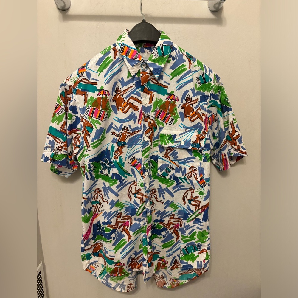 Vintage Surf Line Hawaii Original Jams Shirt Mens Small Hawaiian Surfer Beach